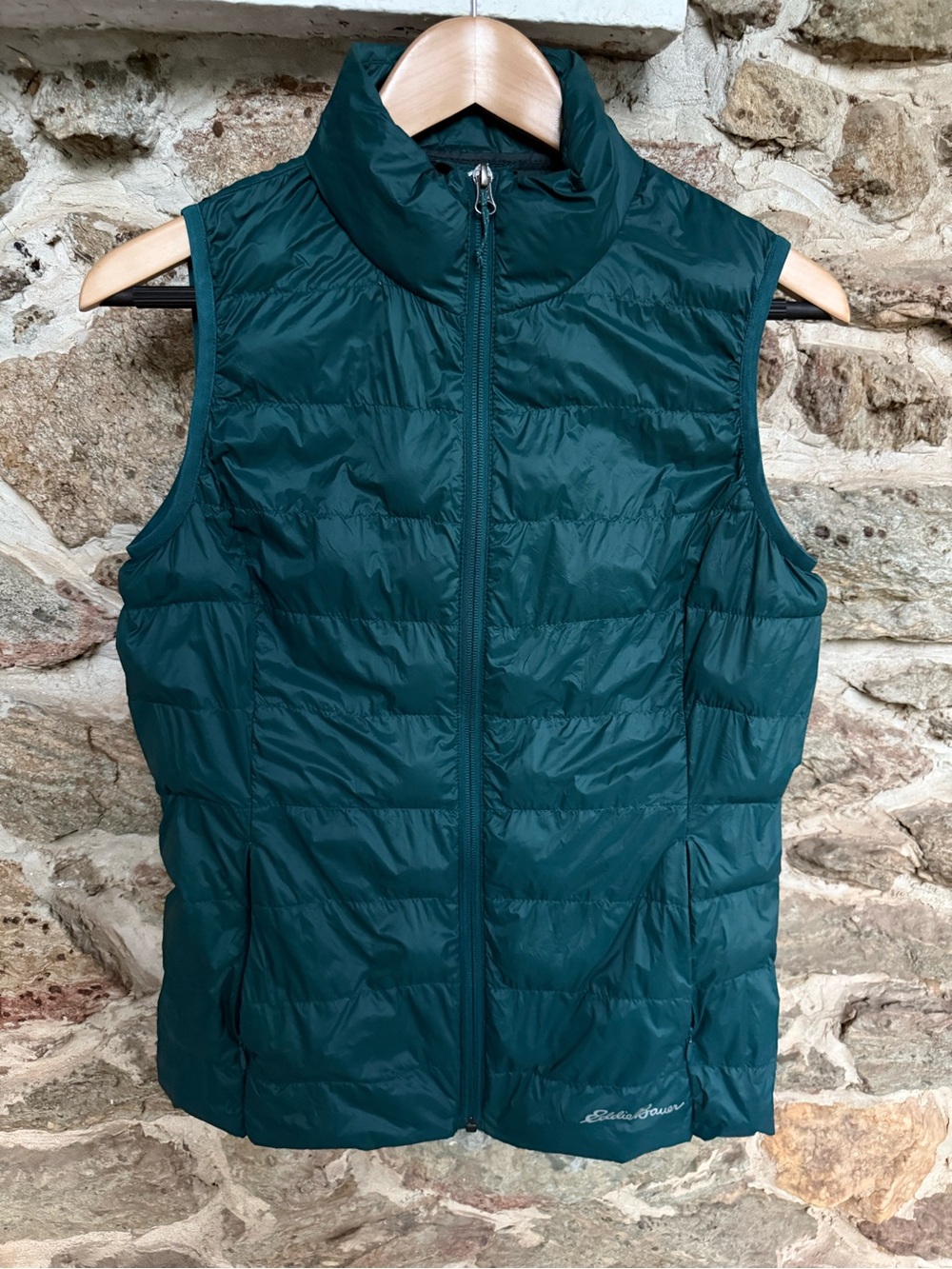 Eddie Bauer EB650 Women’s Small Teal Down Puffer Vest Lightweight Packable